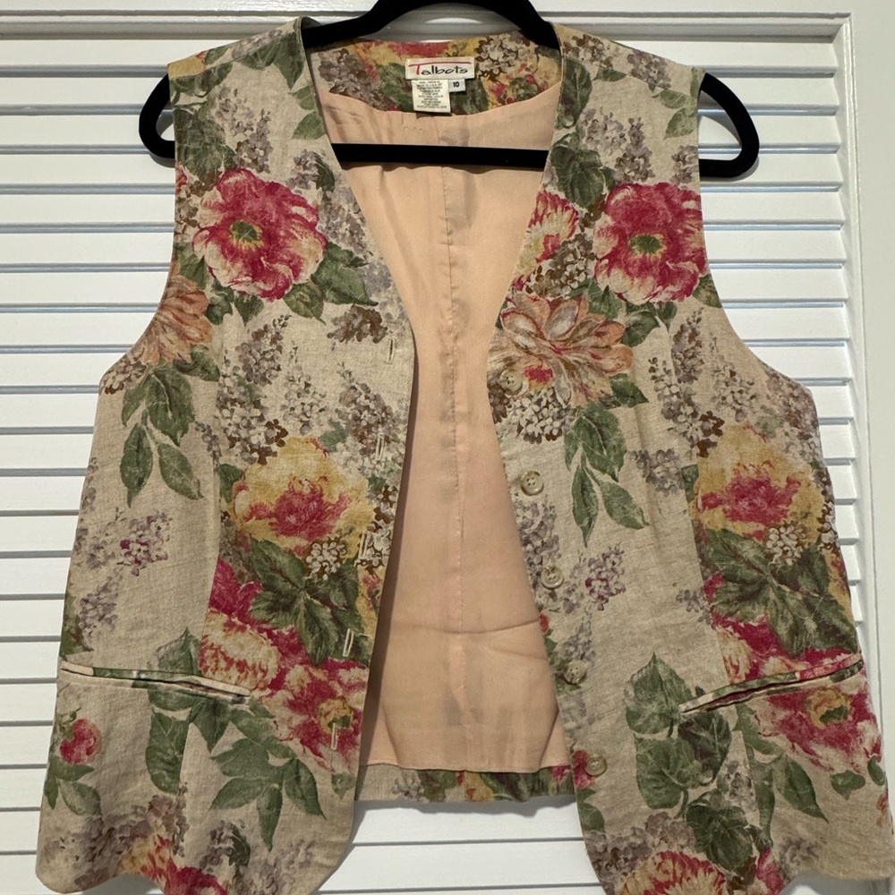 Talbots Multicolor Floral Vest